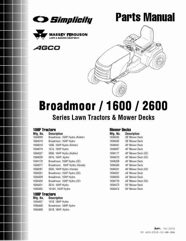 Snapper Lawn Mower Broadmoor 2600-page_pdf
